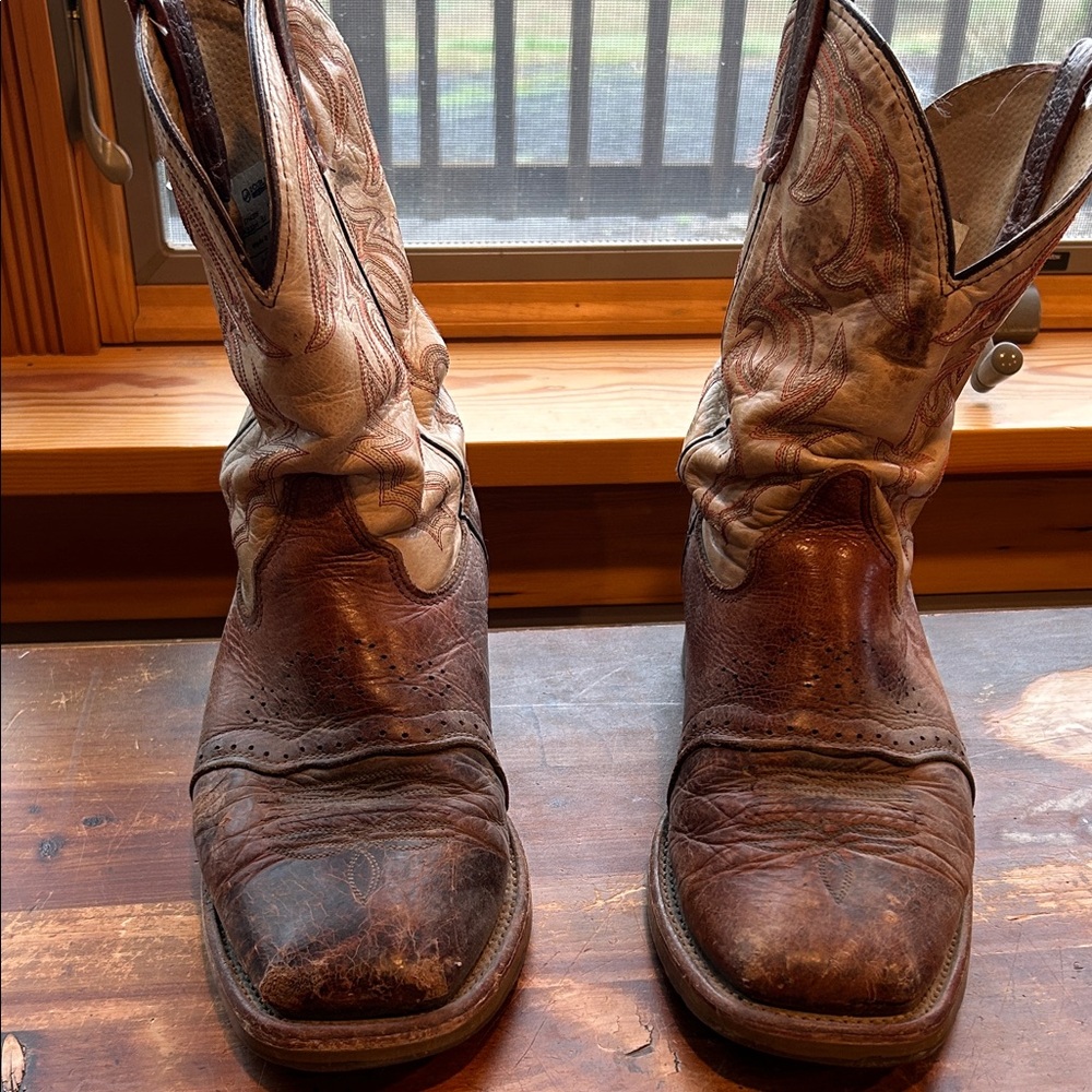 Double H Brown and Cream Men's Cowboy Western Boots Made in USA